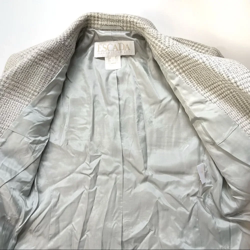 Escada Plaid Wool Blend Blazer - Picture 9 of 13